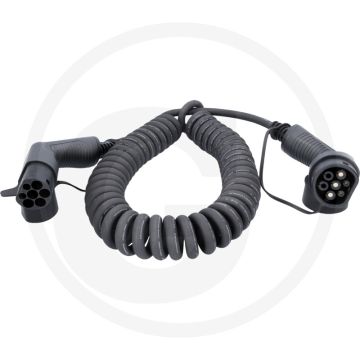 KS Tools efuturo Spiralladekabel Typ 2 auf Typ 2 (5 m, 1 Phase, bis zu 7,4 kW, 32 A, 230 V, Mode 3)
