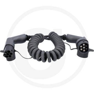 KS Tools efuturo Spiralladekabel Typ 2 auf Typ 2 (5 m, 3 Phasen, bis zu 11 kW, 32 A, 400 V, Mode 3)