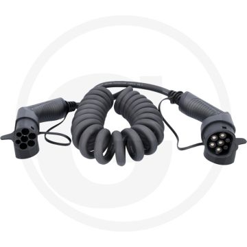 KS Tools efuturo Spiralladekabel Typ 2 auf Typ 2 (5 m, 3 Phasen, bis zu 22 kW, 32 A, 400 V, Mode 3)