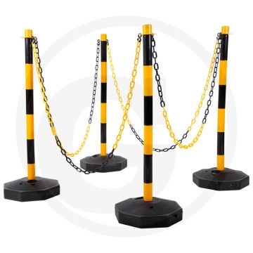 KS Tools Absperrpfosten-Satz mit Kette (13-tlg.)