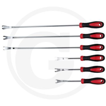 KS Tools Clip-Löse-Satz,6-tlg. voor Metall- und Kunststoffclips, 110x80x534mm