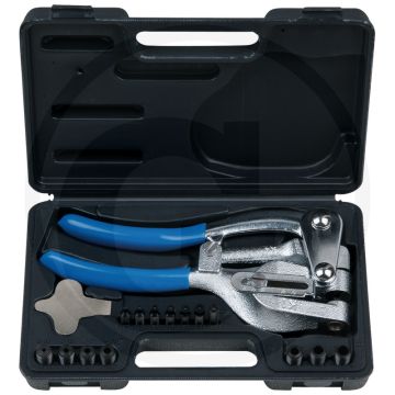 KS Tools Lochzangen-Satz, 16-tlg. - 47 mm Arbeitstiefe - Kunststoffkoffer