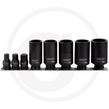 KS Tools Dopsleutelset v.aandrijfassen,8-dlg. Robuust, speciaal staal, 1/2", DIN 3121.