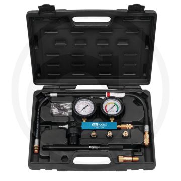 KS Tools Zylinder-Druckverlust-Tester, 9-tlg. - Universell einsetzbar, 1,0 bar Arbeitsdruck