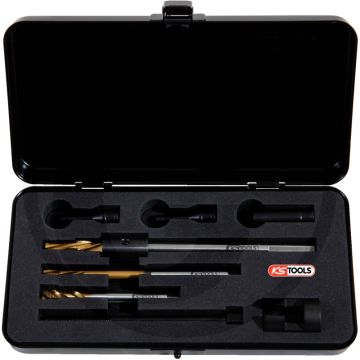 KS Tools Universal Glühkerzen-Ausbohrsatz M9 x 1,0 - Reparatursystem für abgerissene Glühkerzen