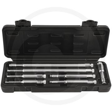 KS Tools Gewindeschneidwerkzeug-Satz, 7-tlg. voor Zündkerzen- bzw. Glühkerzengewinden • Exzenterfunktion • Sonderlänge • Gewindereparatur • Kunststoffkoffer