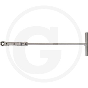 KS Tools Gloeibougies T-greep-ringratel +scharnier,8 mm - Voor E-Kabel Mutter bij Diesel Motoren.