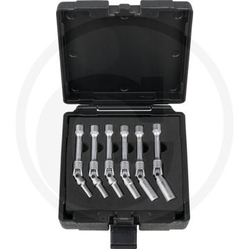 KS Tools 3/8" Gloeidoppen met kniegewricht-Set, lang, 6-dlg, 8-16 mm. Voor veilige montage/demontage van glühkerzen.