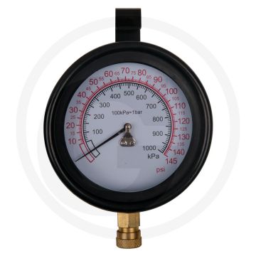 KS Tools Manometer Ø 100,0 mm, 0 - 10 bar mit 1/4" Schnellkupplung - Breedte: 125mm