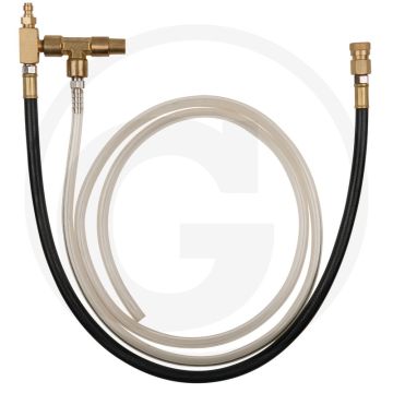 KS Tools Manometer-Anschlussschlauch mit 1/4" Schlauchanschluss mit Ventil für Bosch CSI und GM TBI Systeme - Lengte: 360mm