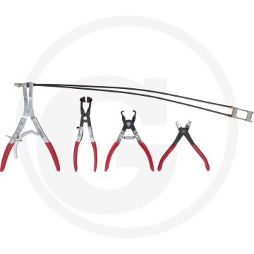 KS Tools Slangklem-tangenset automotive,4-delig, zelfopenend, vergrendelbaar.