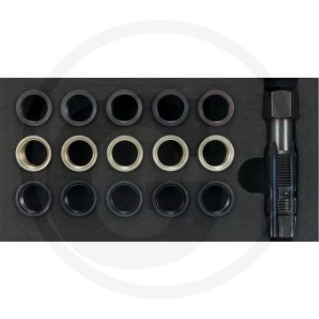 KS Tools Bougiedraad-Reparatie-Set, 16-delig, 1/1 - Voor uitgerissene Zündkerzengewinde - M14x1,25/M16x1,25