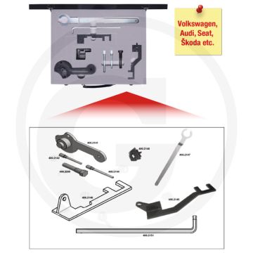 KS Tools VAG-Motoreinstell-Satz, 9tlg., Audi, Seat, VW, für professionelle Motor-Instandsetzung.