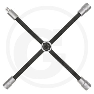 KS Tools Radkreuzschlüssel m. Gleitgelenk f. PKW, faltbar, robust, ideal für tieferliegende Radmuttern.