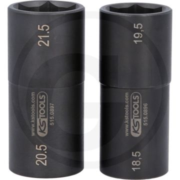 KS Tools 1/2" Spezial-Alu-Felgen-Kraft-Stecknuss-Satz für Ford, 18,5 / 19,5 / 20,5 / 21,5 mm