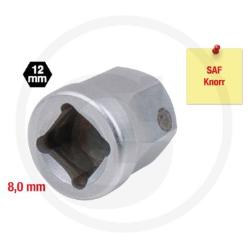 KS Tools Spezialeinsatz 4-kant mit Magnet, 8,0 mm, für SAF - Zurücksetzen des Bremskolbens.