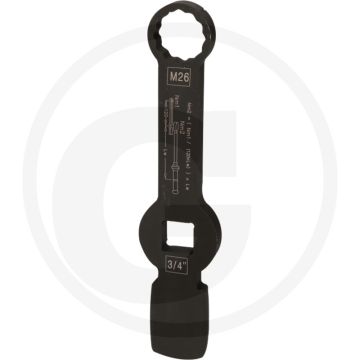 KS Tools 3/4" Schlag-Zwölfkant-Schlüssel mit 2 Schlagfläche, 670g, 226mm.