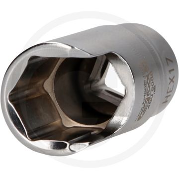 KS Tools 3/8" Spezial-Winkel-Rohrverbinder-Stecknuss, 17 mm - Voor Winkelanschlüsse - 45x24x70 mm