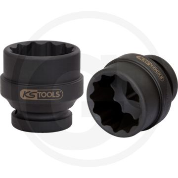 KS Tools 1" 12-kant-Dopsleutel, kracht kort, 65 mm, Super chroom-molybdeenstaal