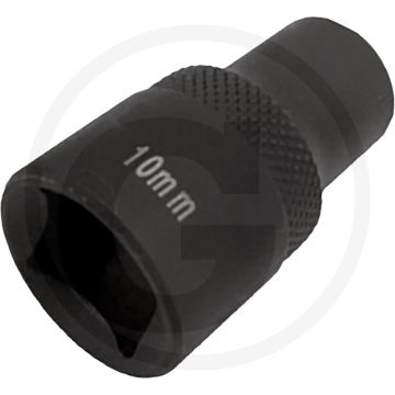 KS Tools 1/2" Lucas-Einspritzpumpen-Stecknuss, 10mm - 5-kant, Chrom Vanadium, DIN 3120, ISO 1174