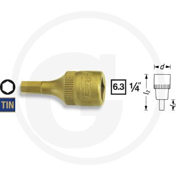 Hazet Dopsleutelbit 4mm Chroom-vanadium DIN 7422