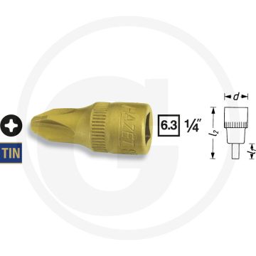 Hazet Dopsleutelbit PH3, 28mm, Chroom-vanadium, TIN gecoat