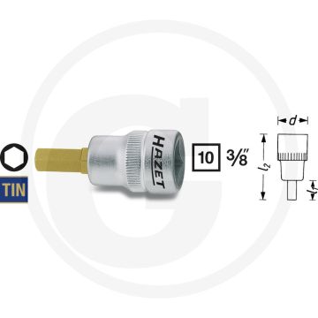 Hazet Dopsleutelbit 10mm TIN gecoat DIN 7422