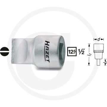 Hazet Dopsleutelbit Chroom-vanadium 23,7 mm Ø Verchroomd 38 mm