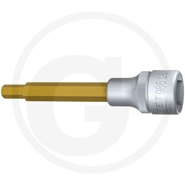 Hazet Schraubendreher-Einsatz, 100 mm, SW6, Ti (Vierkant 12,5 mm (1/2 Zoll), Innen-Sechskant Profil 6 mm)