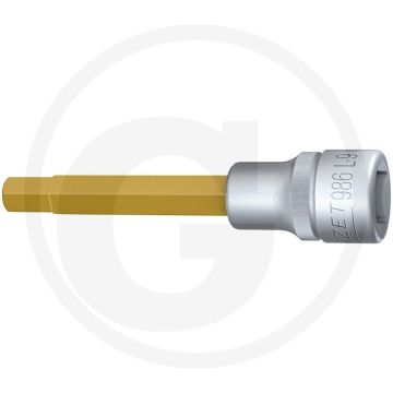Hazet Schraubendreher-Einsatz, 100 mm, SW9, Ti (Vierkant 12,5 mm (1/2 Zoll), Innen-Sechskant Profil 9 mm)