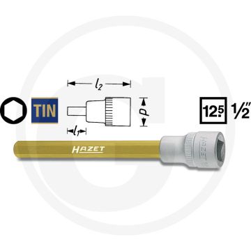 Hazet Remzadel dopsleutelbit 9mm Ø 24,6mm DIN 7422 TIN gecoat