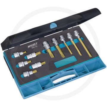 Hazet Dopsleutelbitset 10-tlg. Vielzahn Profiel SW M8-M16, TIN Coating, Made In Germany