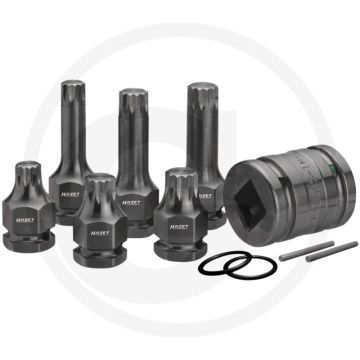 Hazet Krachtdopsleutelbitset 11-tlg. Chroom-vanadium, Made In Germany.