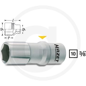Hazet Bougie-dopsleutel 5⁄8, Chroom-vanadium, 64 mm
