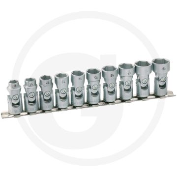 Hazet 6-kant-scharnier-dopsleutelset 10x Knikdop 3/8": SW 10-19mm
