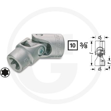 Hazet Dopsleutel TORX® E8 43mm Chroom-vanadium