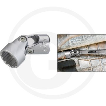 Hazet Zeskant scharnierdopsleutel (twaalfkant) 18mm, verchroomd, gepolijst