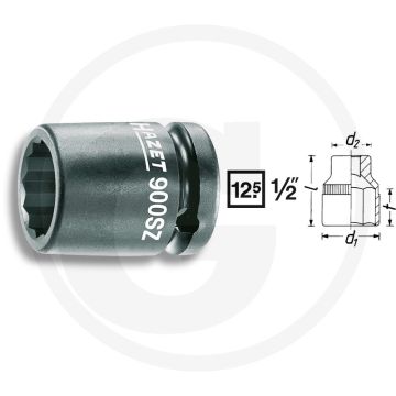 Hazet Krachtdopsleutel (twaalfkant) 30mm - Chroom-vanadium - 50mm