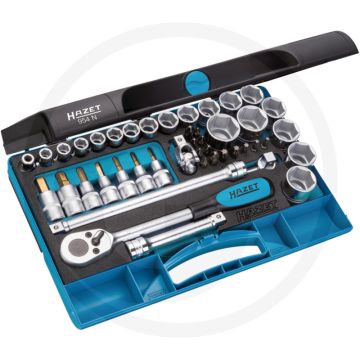 Hazet Dopsleutelset 1/2": SW 10-32 mm, Bits, Adapter - Made In Germany