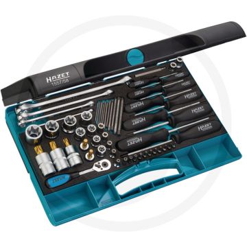 Hazet TORX®-gereedschapsset 58-tlg. SmartCase, Made In Germany, Vierkant 6,3 mm (1/4 Zoll), 10 mm (3/8 Zoll), 12,5 mm (1/2 Zoll)