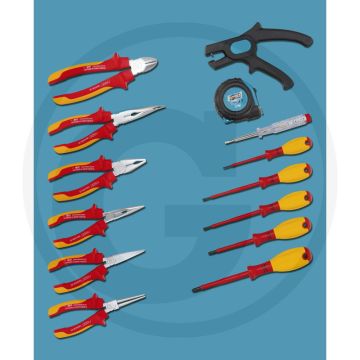 Hazet Gereedschapsassortiment VDE met geïsoleerde handgereedschappen.