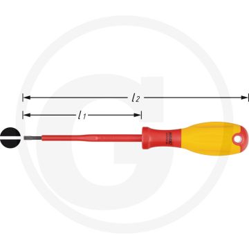 Hazet Elektricien-schroevendraaier 810 VDE, Punt gezwart, 100 mm, 190 mm