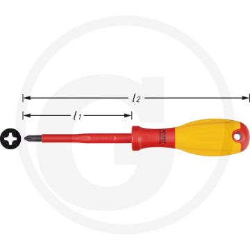 Hazet Elektricien-schroevendraaier 810 VDE, Punt gezwart, Lengte 180 mm