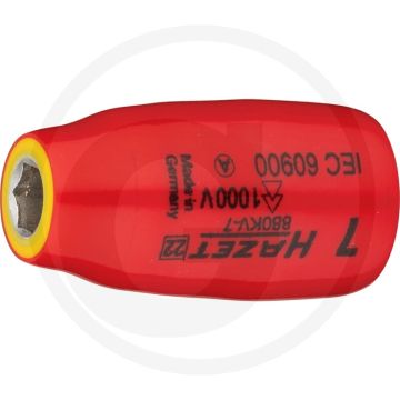 Hazet Sechskant Steckschlüssel-Einsatz (Vierkant 10 mm (3/8 Zoll), Außen-Sechskant-Tractionsprofil, 7 mm)