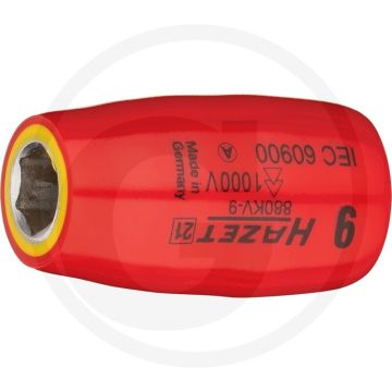 Hazet Sechskant Steckschlüssel-Einsatz (Vierkant 10 mm (3/8 Zoll), Außen-Sechskant-Tractionsprofil, 9 mm)