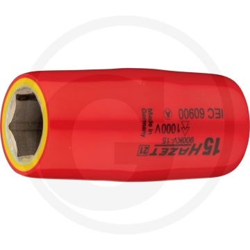Hazet Sechskant Steckschlüssel-Einsatz (Vierkant 12,5 mm (1/2 Zoll), Außen-Sechskant-Tractionsprofil, 15 mm)