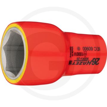 Hazet Sechskant Steckschlüssel-Einsatz (Vierkant 12,5 mm (1/2 Zoll), Außen-Sechskant-Tractionsprofil, 26 mm)