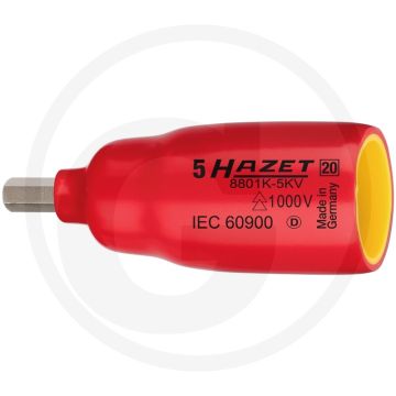 Hazet Steckschlüssel-Einsatz (Vierkant 10 mm (3/8 Zoll), Innen-Sechskant Profil, 5 mm)