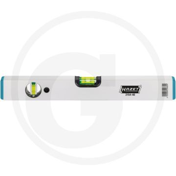 Hazet Wasserwaage - Eloxiert, 1 mm/m Messgenauigkeit, fluoreszierende Flüssigkeit, Acrylglas Blocklibellen, -20°C bis +50°C Messbereich, 400 mm