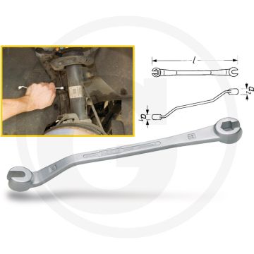 Hazet Remleidingsleutel (open) - Chroom-vanadium, Verchroomd, 177.7 mm
